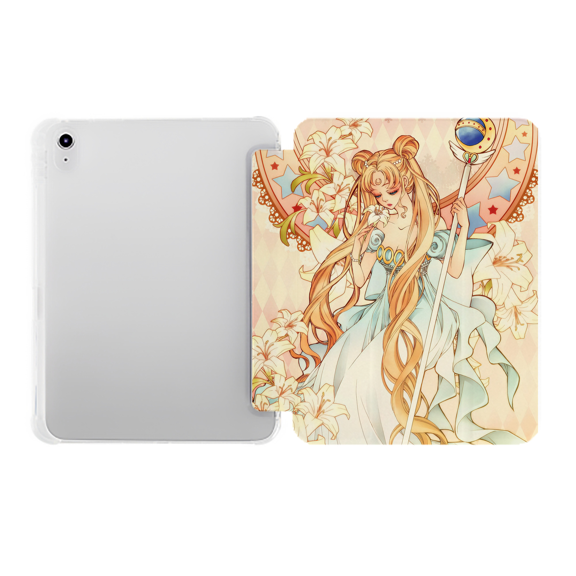 （画像用） 美少女戦士セーラームーン Sailor Moon IPad ケース ペン収納付き 三つ折りスタンド PUレザー×シリコン 対応機種9.5/10.5/10.9インチ